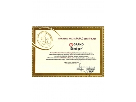 Quality Award Certificate
