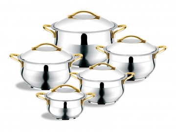 PRIME COOKWARE SET 10 PCS. (BELLY SHAPE - GOLD)