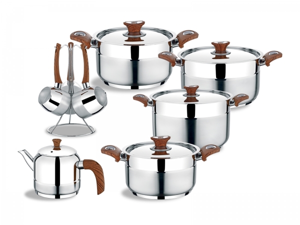 EUROPEAN WOODEN COOKWARE SET 14 PCS.