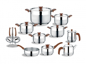 EUROPEAN WOODEN COOKWARE SET 19 PCS.