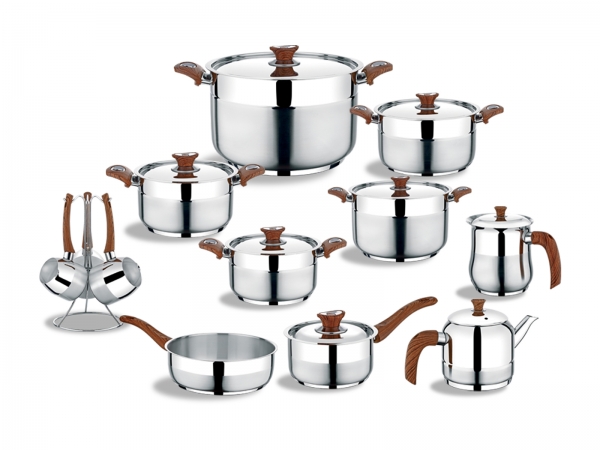 EUROPEAN WOODEN COOKWARE SET 19 PCS.